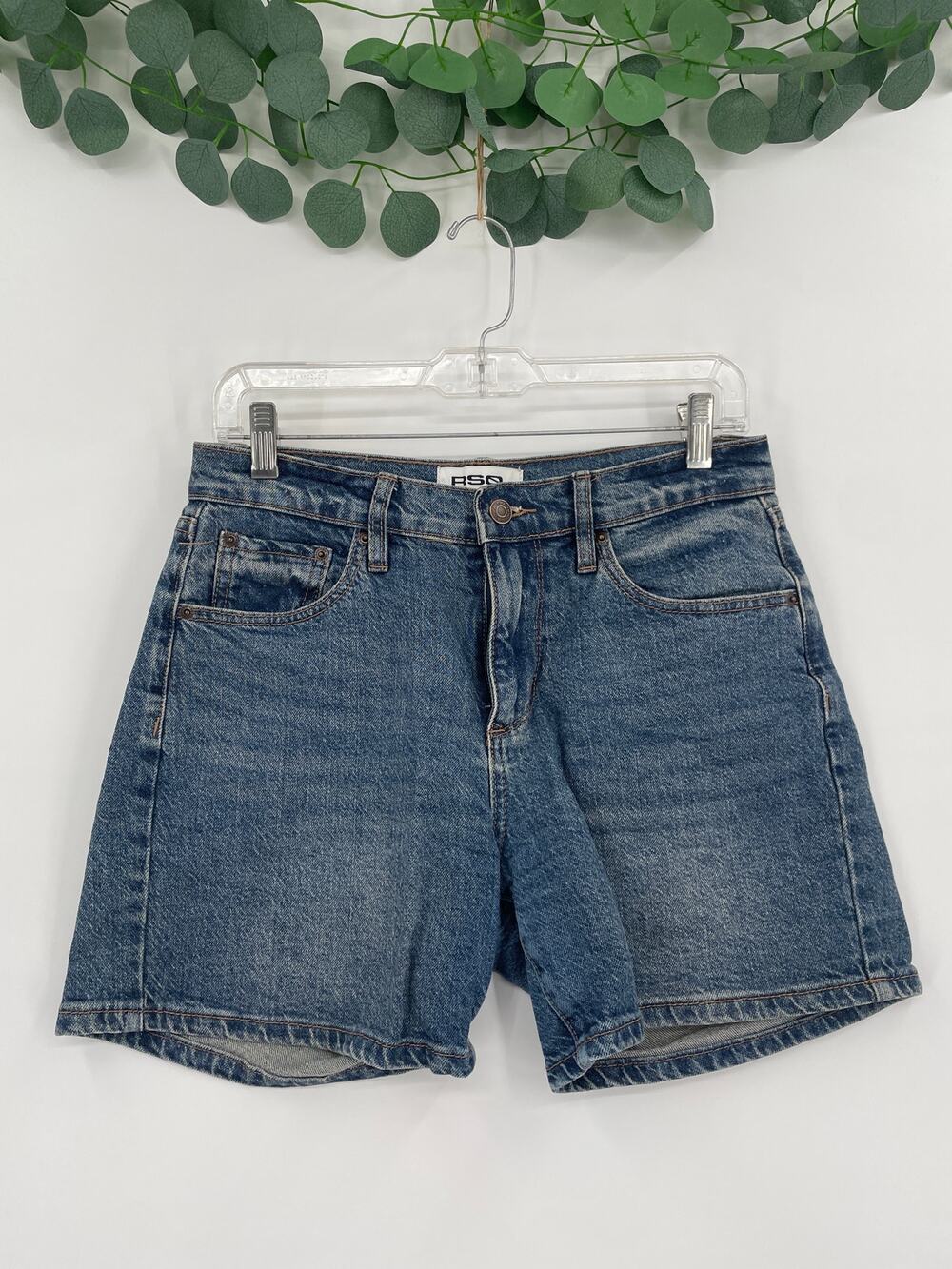 RSG Mid Short Blue Denim Jean Shorts Size 25